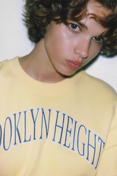EMBROIDERED SLOGAN PLUSH SWEATSHIRT - Yellow by Zara - Image 4