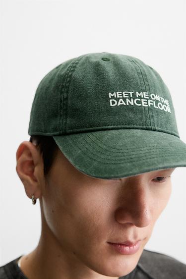 CASQUETTE DÉLAVÉE BRODÉE - Vert de Zara - Image 2