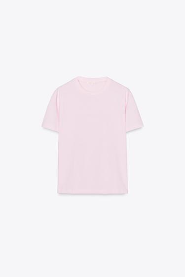 BASIC COTTON T-SHIRT - Pink by Zara