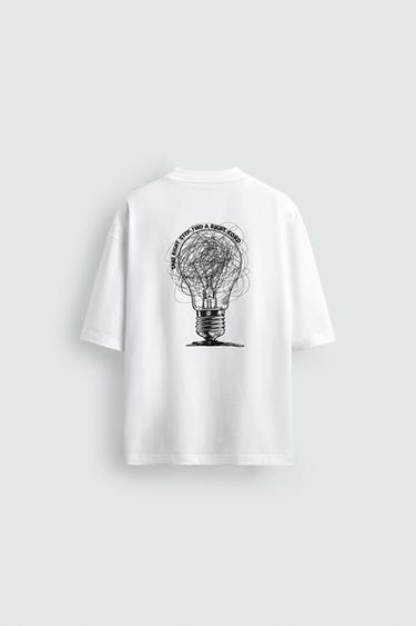 CAMISETA RELAXED FIT COMBINADA - Branco da Zara