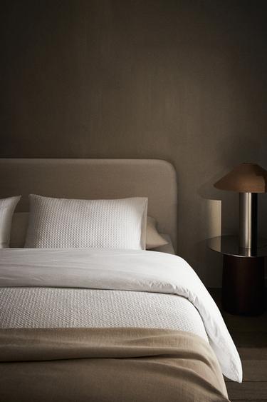 ワッフルニット 掛け布団カバーホワイトZaraのワッフルニット 掛け布団カバー - ホワイト