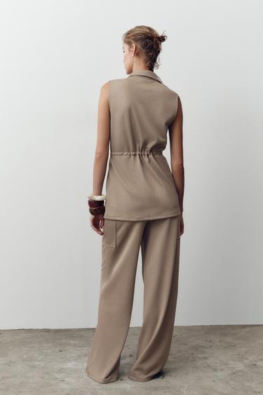 BUTTONED TWILL WAISTCOAT - Beige by Zara - Image 4