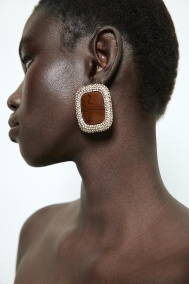 PENDIENTES APLICACIÓN RESINA BRILLOS - Dorado de Zara - Imagen 0