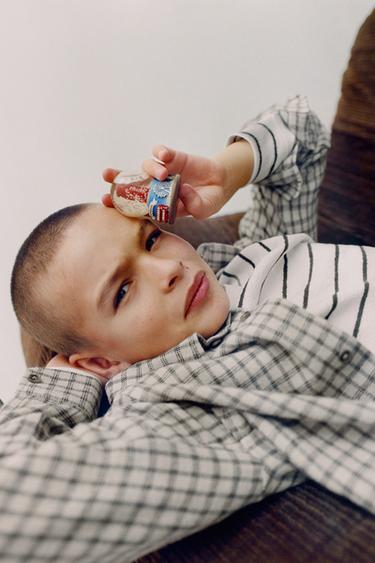 قميص فلانيلة مربعات بجيب - خَام الخاص بـ Zara