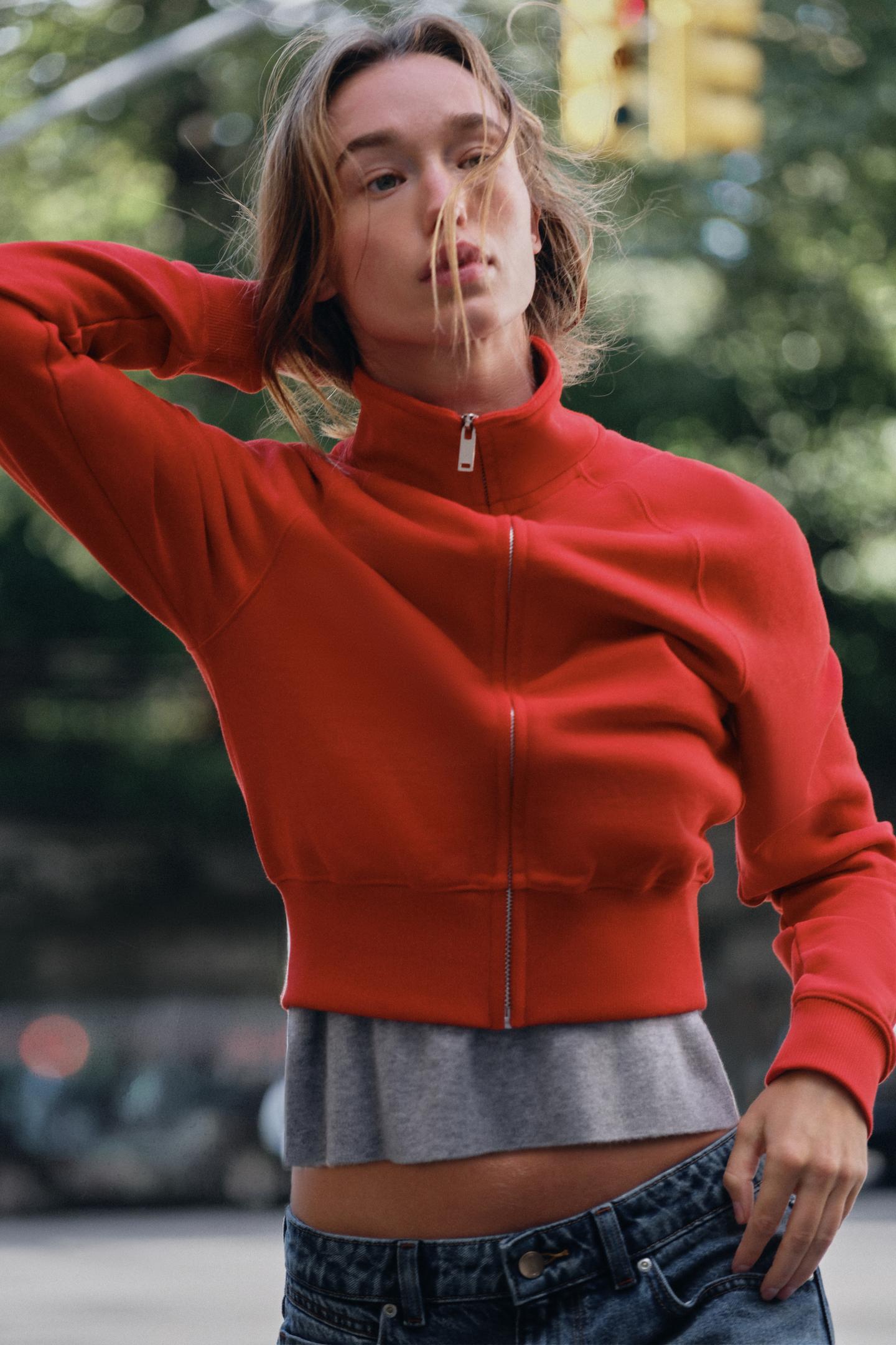 Женская толстовка Zara Back Label, цвет: Красный — фото 2