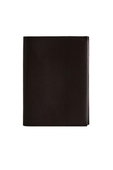 Zara LEATHER A5 NOTEBOOK COVER - Burgundy
