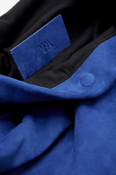 LIMITED EDITION SPLIT SUEDE MAXI CLUTCH - Blue by Zara - Image 4