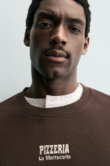 СВІТШОТ ІЗ ПРИНТОМ PIZZERIA LA MONTECARLO - Коричневий Zara