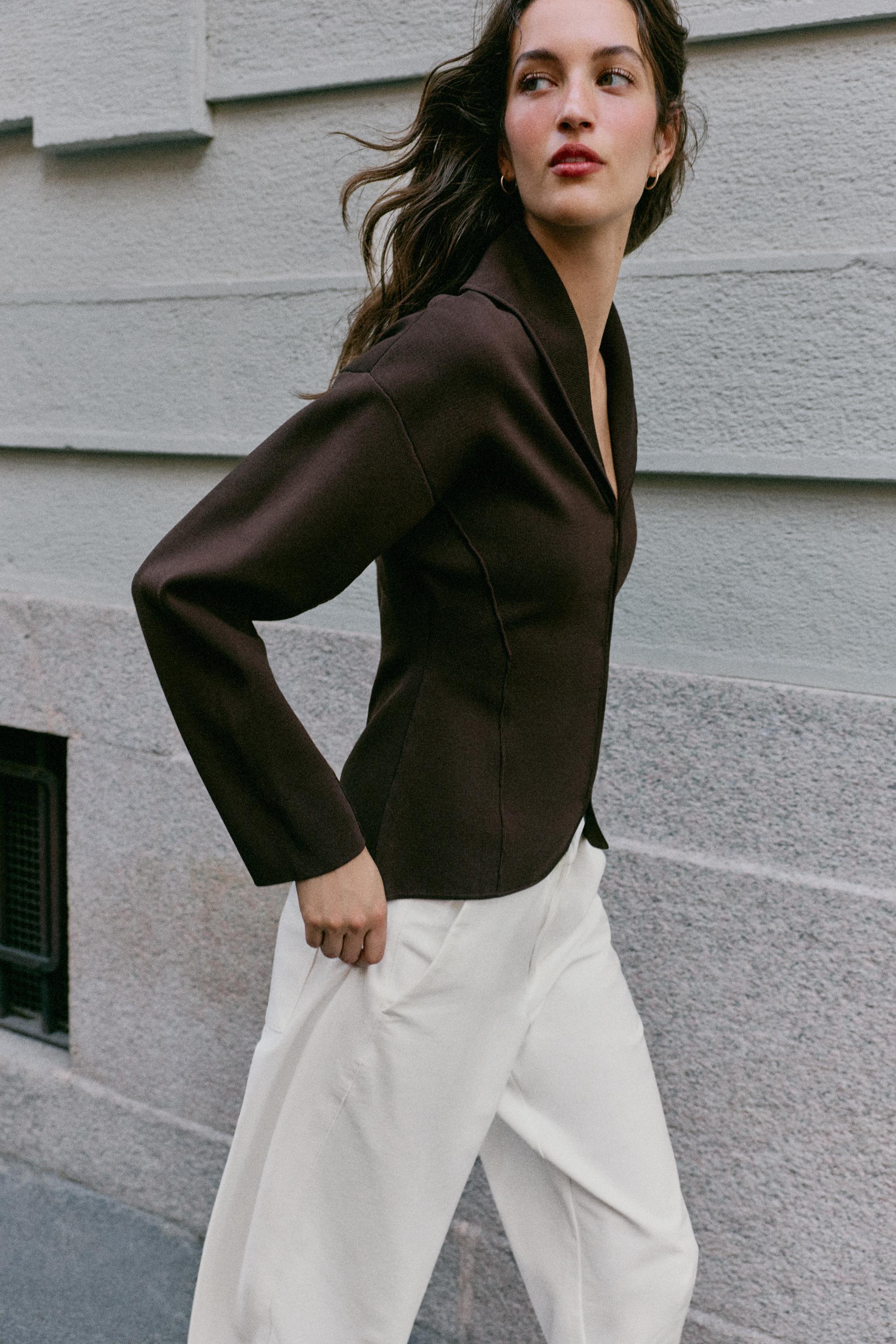 CARDIGAN WITH HOOK AND EYE FASTENING