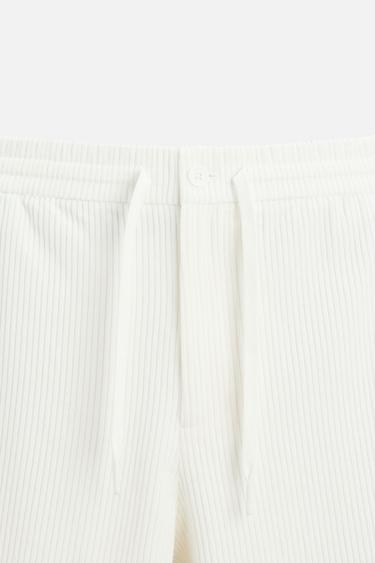 COMFORT CORDUROY TROUSERS - Oyster-white by Zara - Image 7