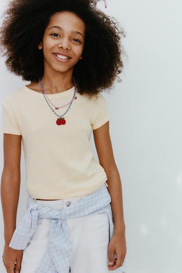 Zara PACK OF TWO TOMATO BEAD NECKLACES - Red