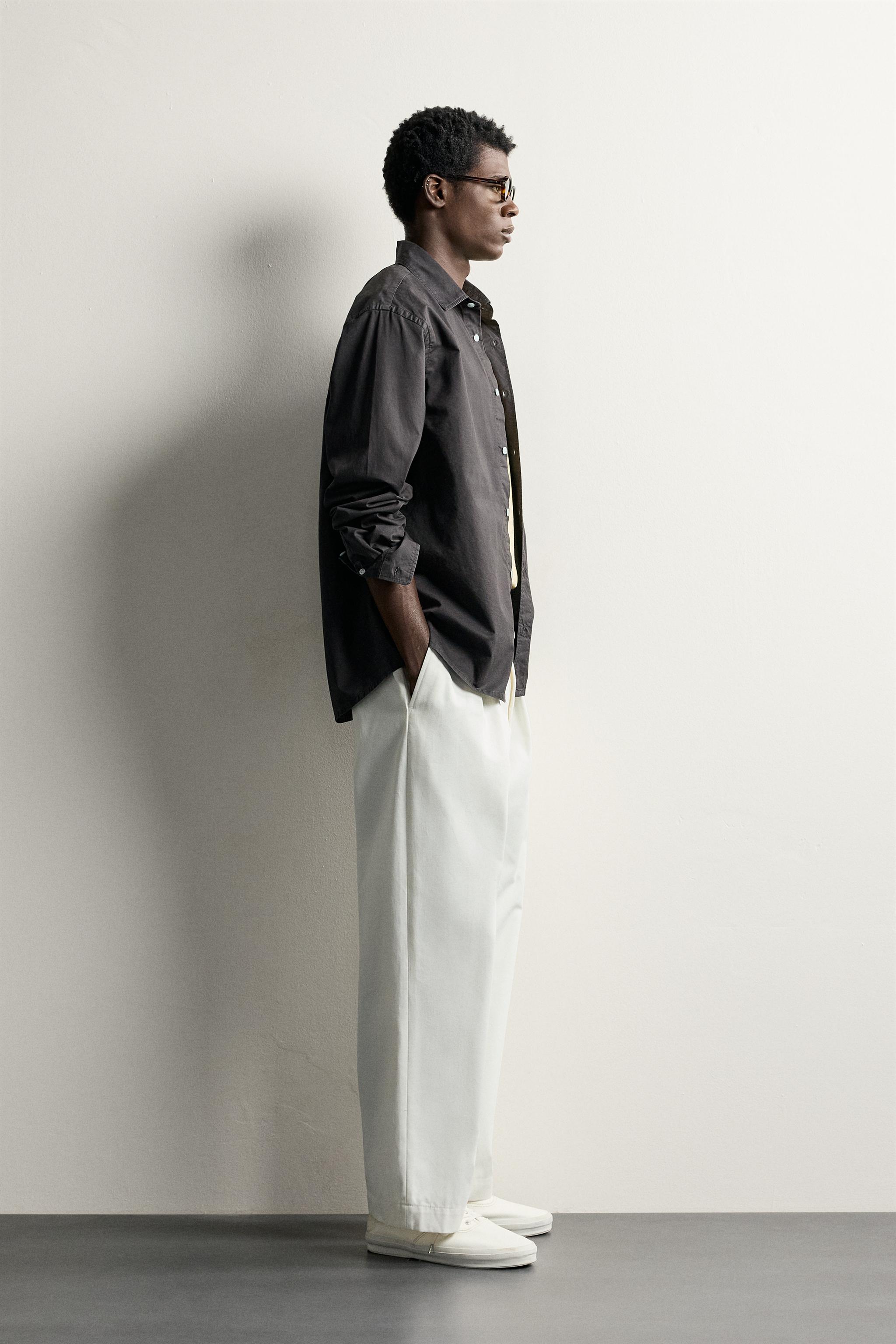 Zara RELAXED FIT CEPLİ GÖMLEK görsel 4