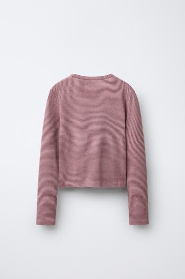 T-SHIRT À RAYURES IMPRIMÉES - Rose de Zara - Image 1
