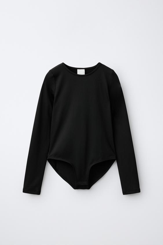 BASIC LONG SLEEVE BODYSUIT - Black by Zara - Image 0