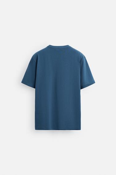 T-SHIRT MEDIUM WEIGHT BASIQUE - Bleu de Zara - Image 6