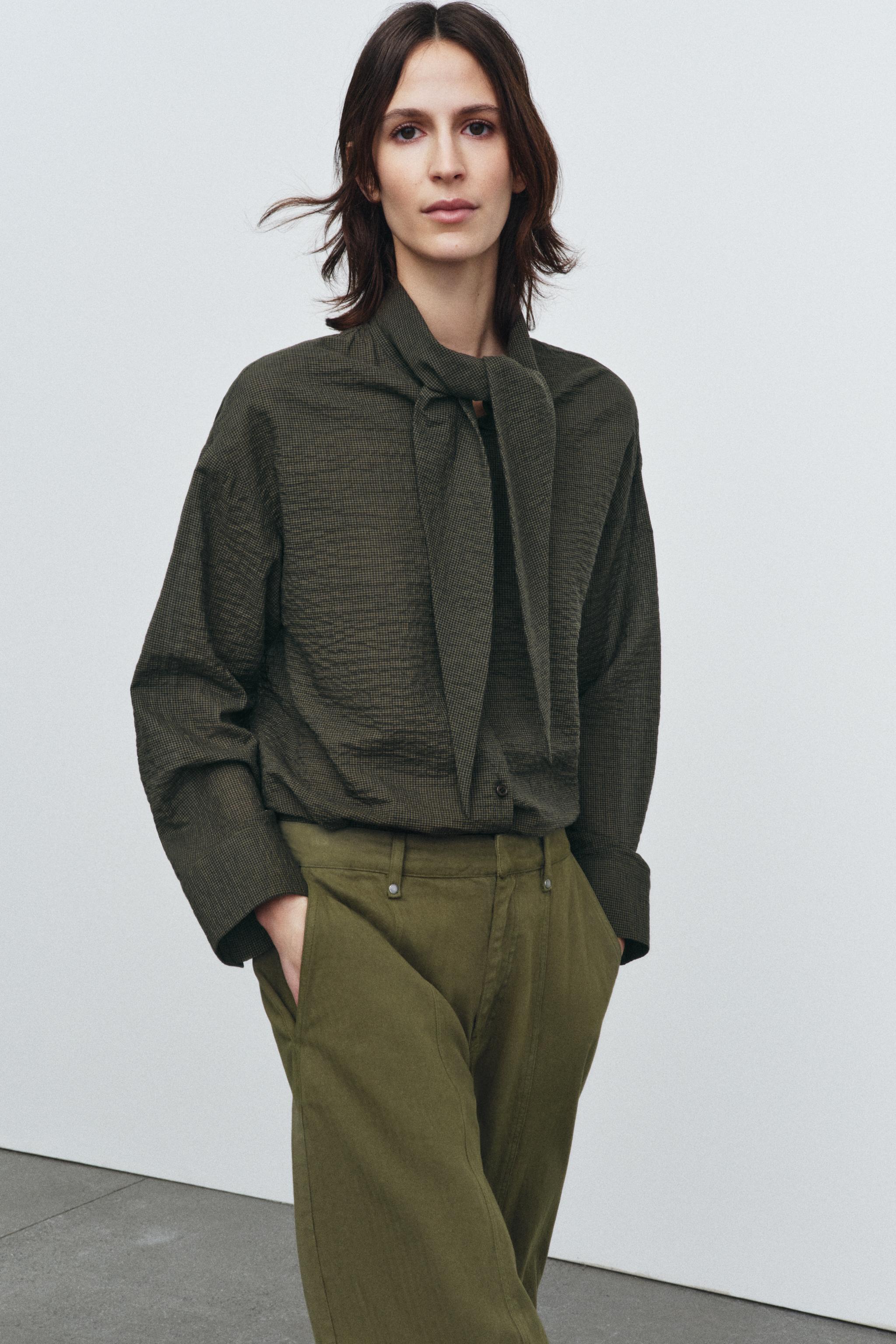PLAID SHIRT WITH SCARF ZW COLLECTION