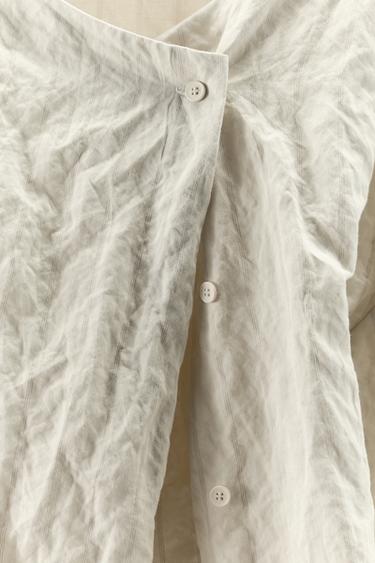 Zara LIMITED EDITION STRIPED TOP - Beige