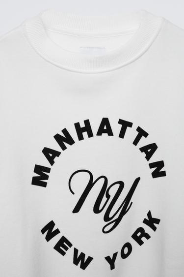 FLOCKED SLOGAN SWEATSHIRT - Oyster-white de Zara - Image 2