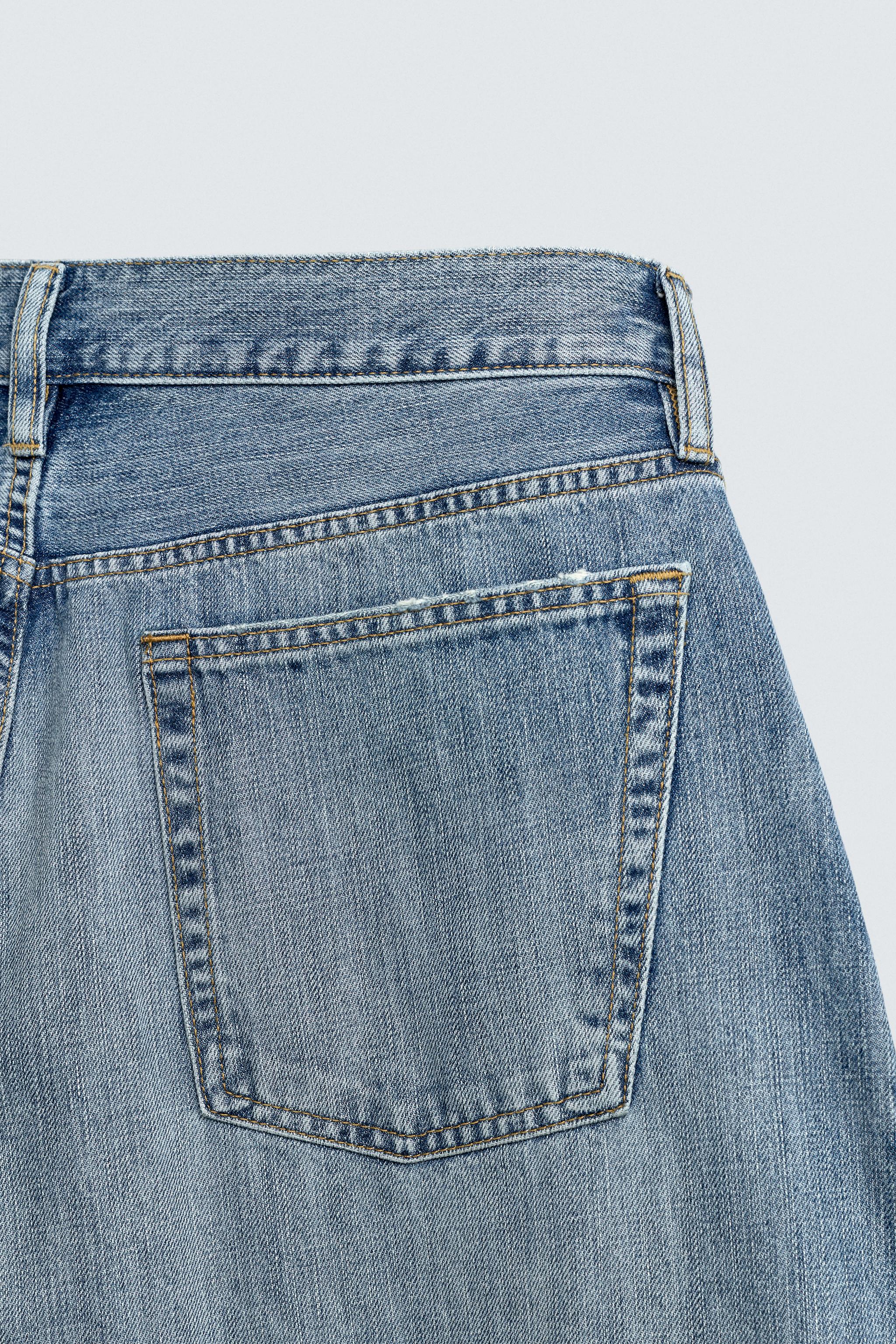 LOOSE BALLOON FIT JEANS WITH CONTRASTING BANDS