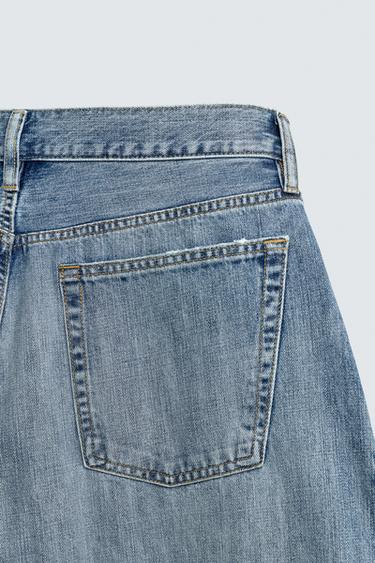 JEAN LOOSE BALLON BANDES CONTRASTE - Bleu moyen de Zara - Image 10