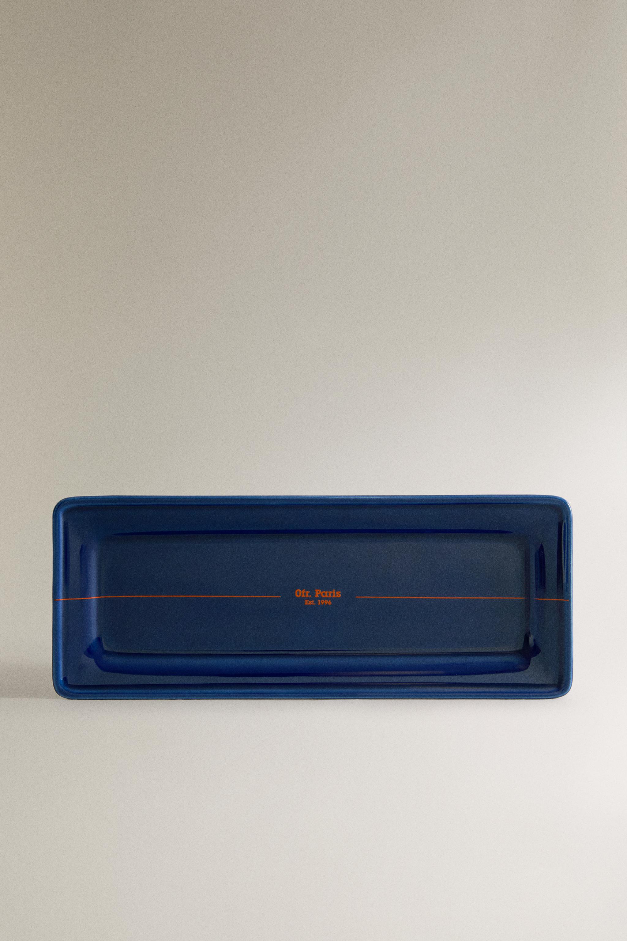 あいいろ BOAT HOUSE CLUB プレート BLUE TRADIT DECORATIVE STONEWARE TRAY | 0FR. PARIS - Blue | ZARA United States