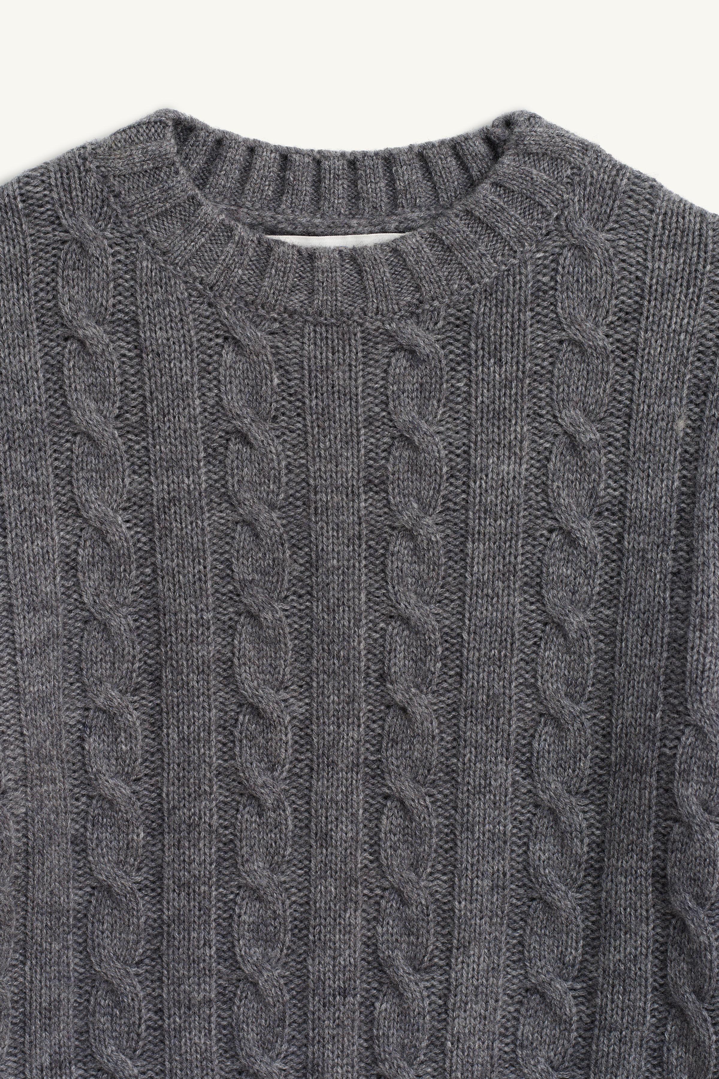 100% WOOL CABLE-KNIT JUMPER LIMITED EDITION - Green | ZARA