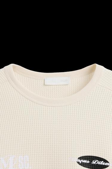 RENNSPORT-SWEATSHIRT MIT KARIERTEM PRINT - Cremefarben von Zara
