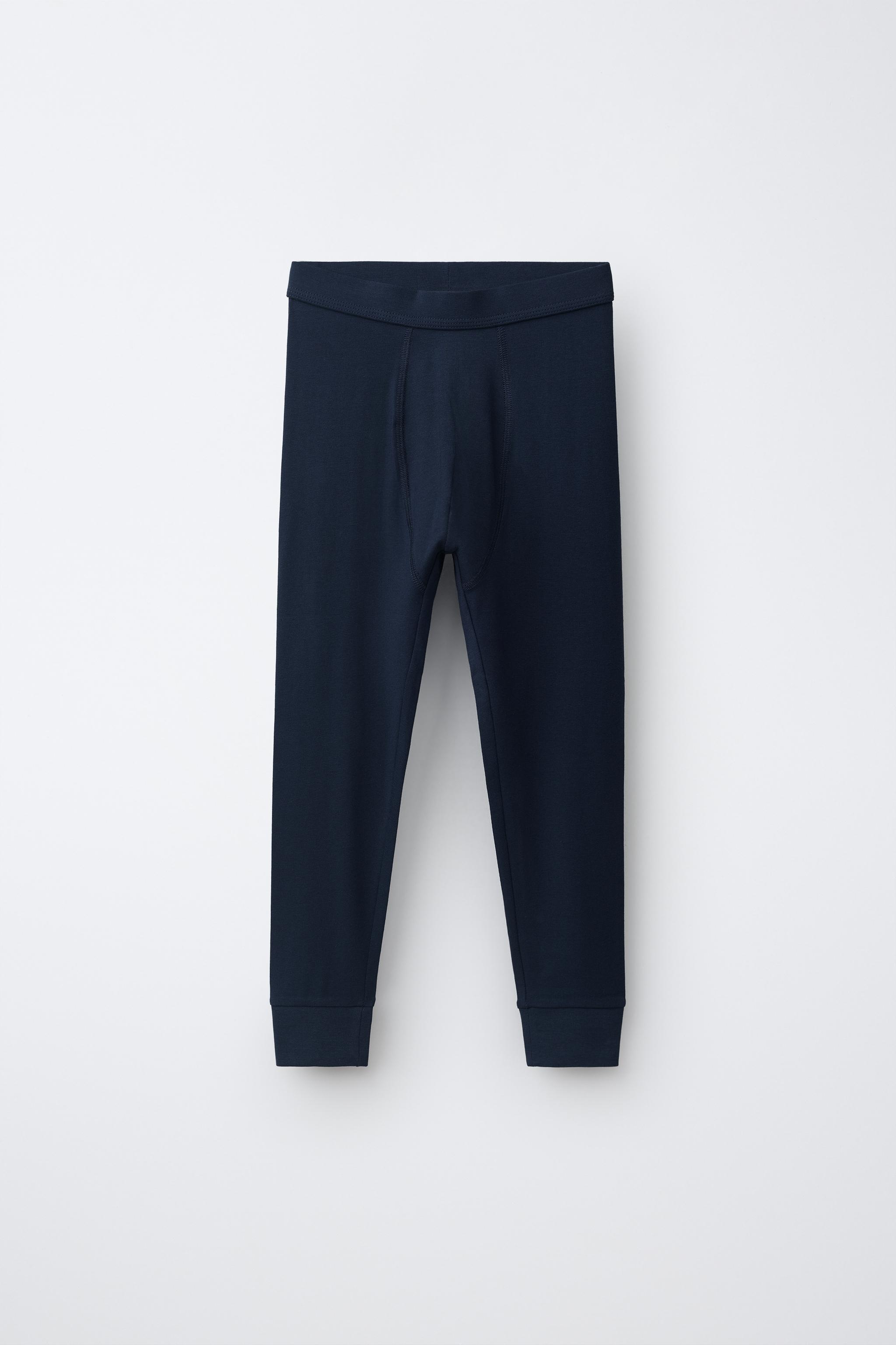 6-14 YEARS/ SOLID LONG BOXER BRIEFS — Navy blue