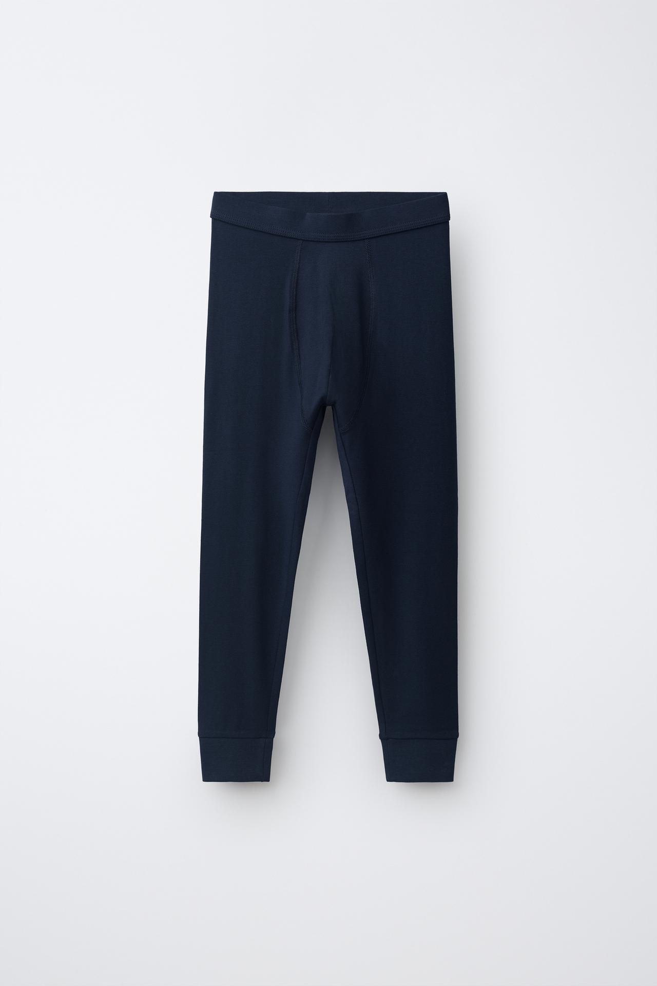 6-14 YEARS/ SOLID LONG BOXER BRIEFS — Navy blue