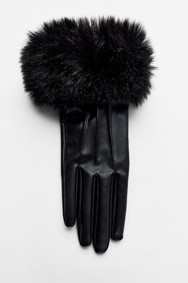 GANTS COURTS EN MATIÈRES VARIÉES - Noir de Zara - Image 4