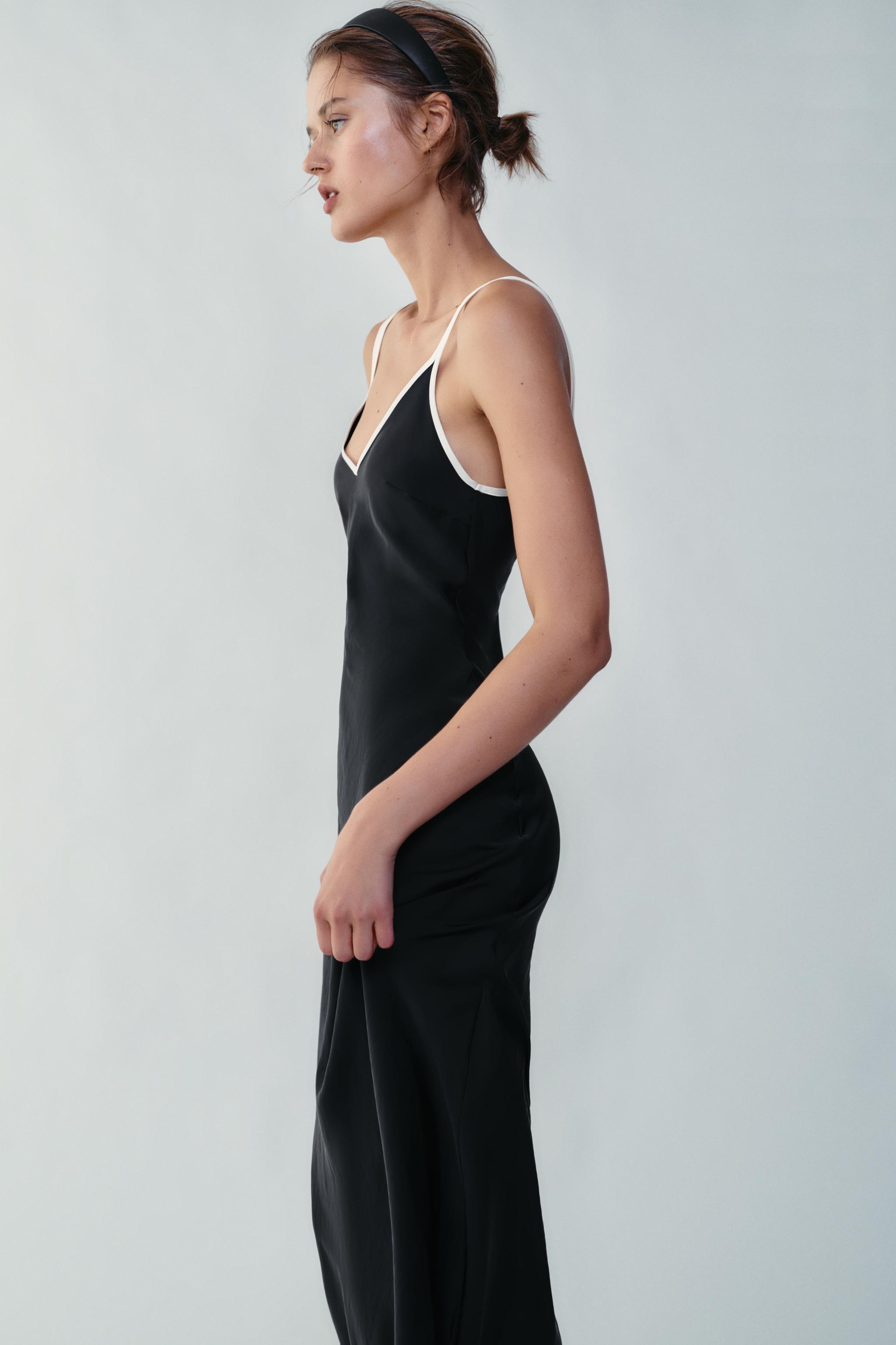 Женские платья Zara ANIMAL PRINT SATIN SLIP MIDI DRESS — фото 4