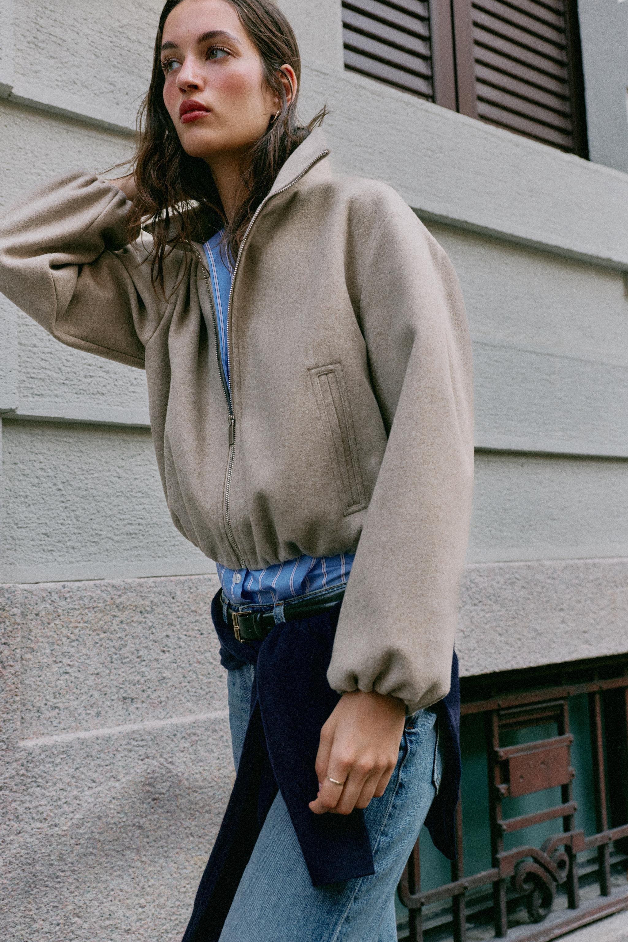 SOFT BOMBER JACKET - Beige | ZARA Curaçao / Curazao