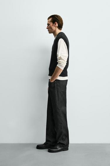 THERMAL STRAIGHT-LEG JEANS - Black by Zara - Image 4