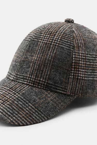 CHECK WOOL CAP - Grey by Zara - Image 3