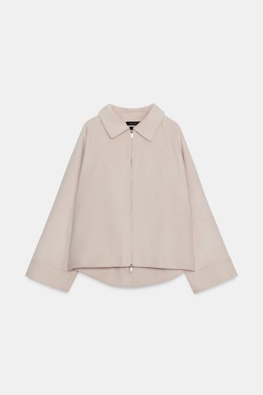 VESTE AVEC LAINE FERMETURE ÉCLAIR ZW COLLECTION - Écru de Zara - Image 8