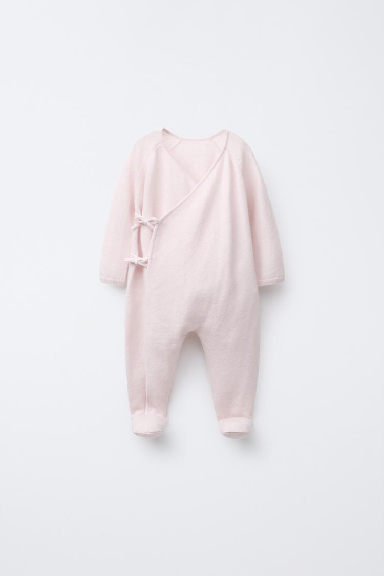 COMBINAISON 100 CACHEMIRE Rose clair ZARA France