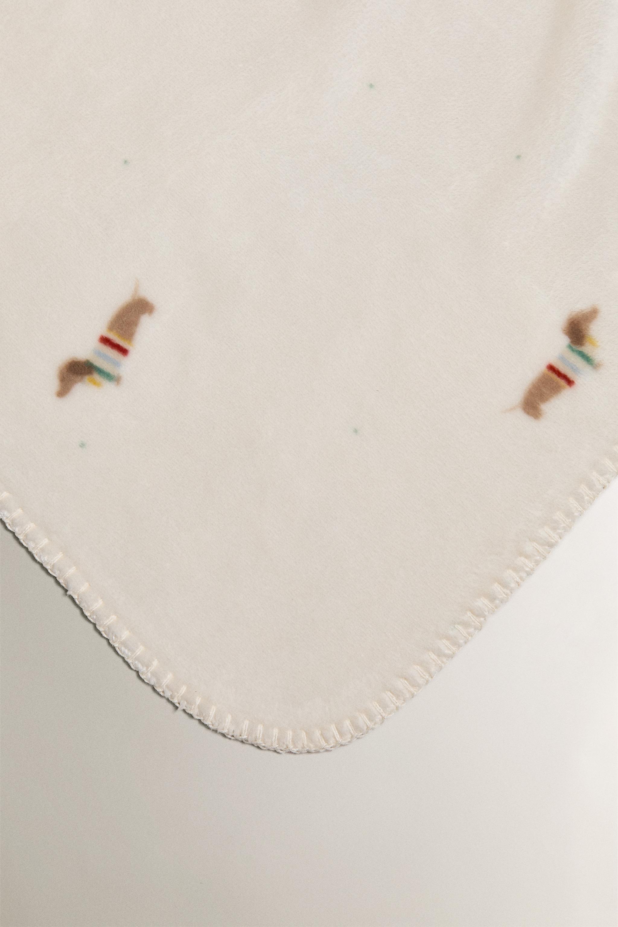 Zara BABY DACHSHUND FLEECE BLANKET — фото 3