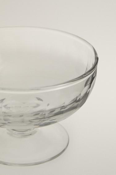 VERTICAL RAISED DESIGN GLASS ICE-CREAM CUP - Transparent by Zara - Image 2