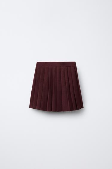 JUPE À PLIS PLATS EN MAILLE - Rose de Zara - Image 1