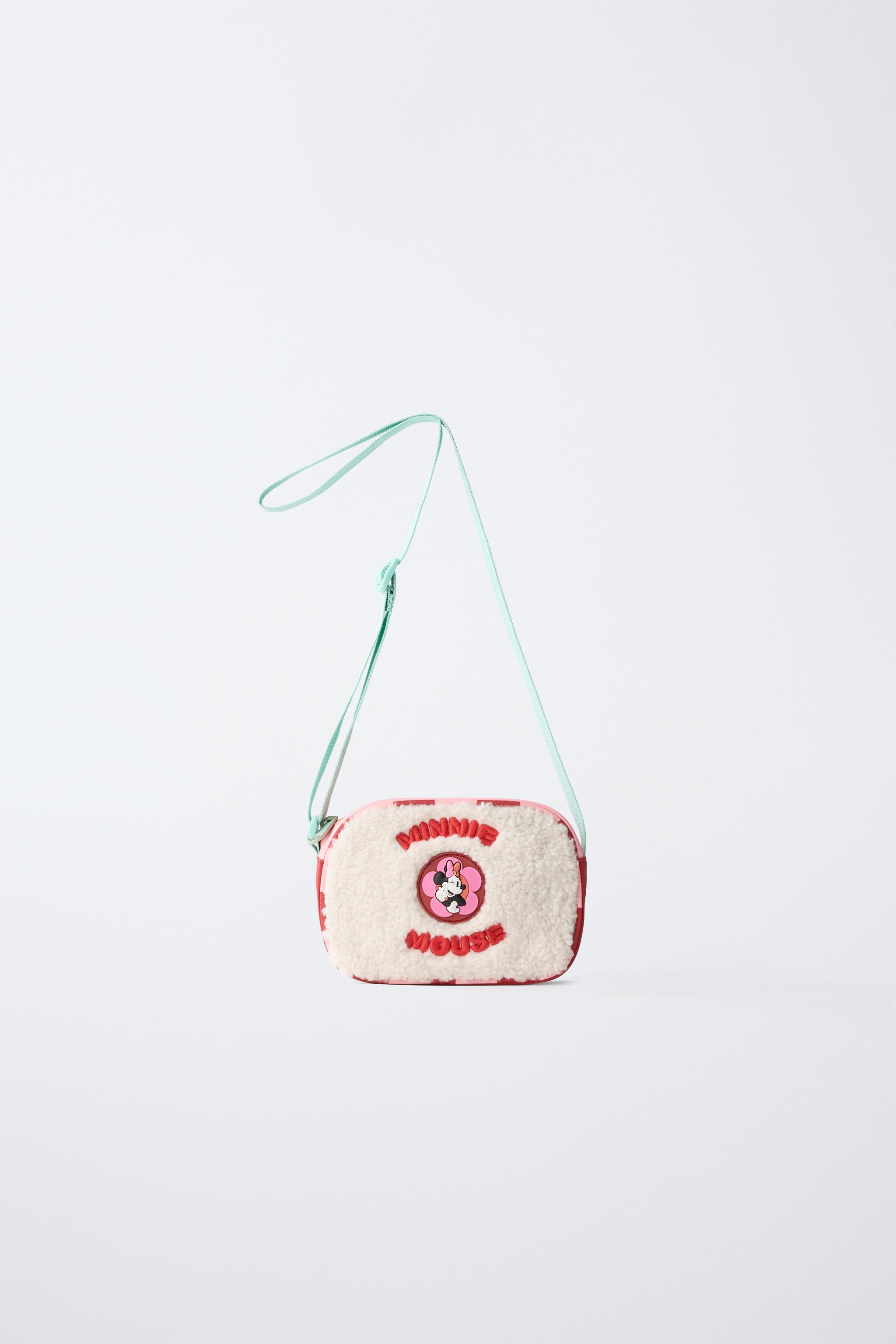 MINNIE MOUSE © DISNEY FAUX SHEARLING CROSSBODY BAG - Pink | ZARA