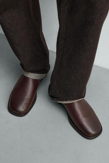 SABOTS EN CUIR - Bordeaux de Zara - Image 2