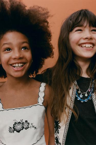 ДЛИННЫЙ КОМБИНЕЗОН ИЗ ХЛОПКА И ЛЬНА С ВЫШИВКОЙ И ВЫРЕЗАМИ — ЭКРЮ / ЧЕРНЫЙ от Zara