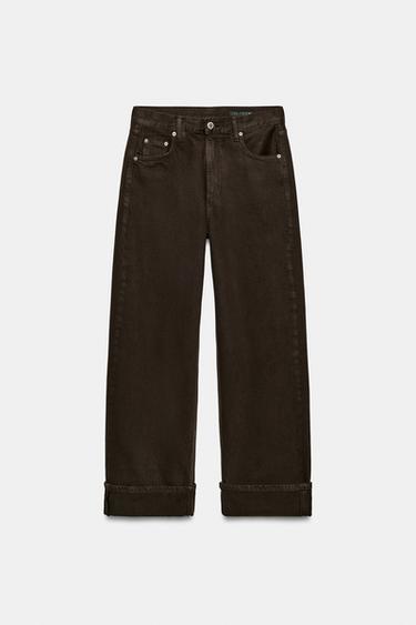 ZW COLLECTION MID-WAIST BAGGY JEANS - Brown by Zara - Image 0