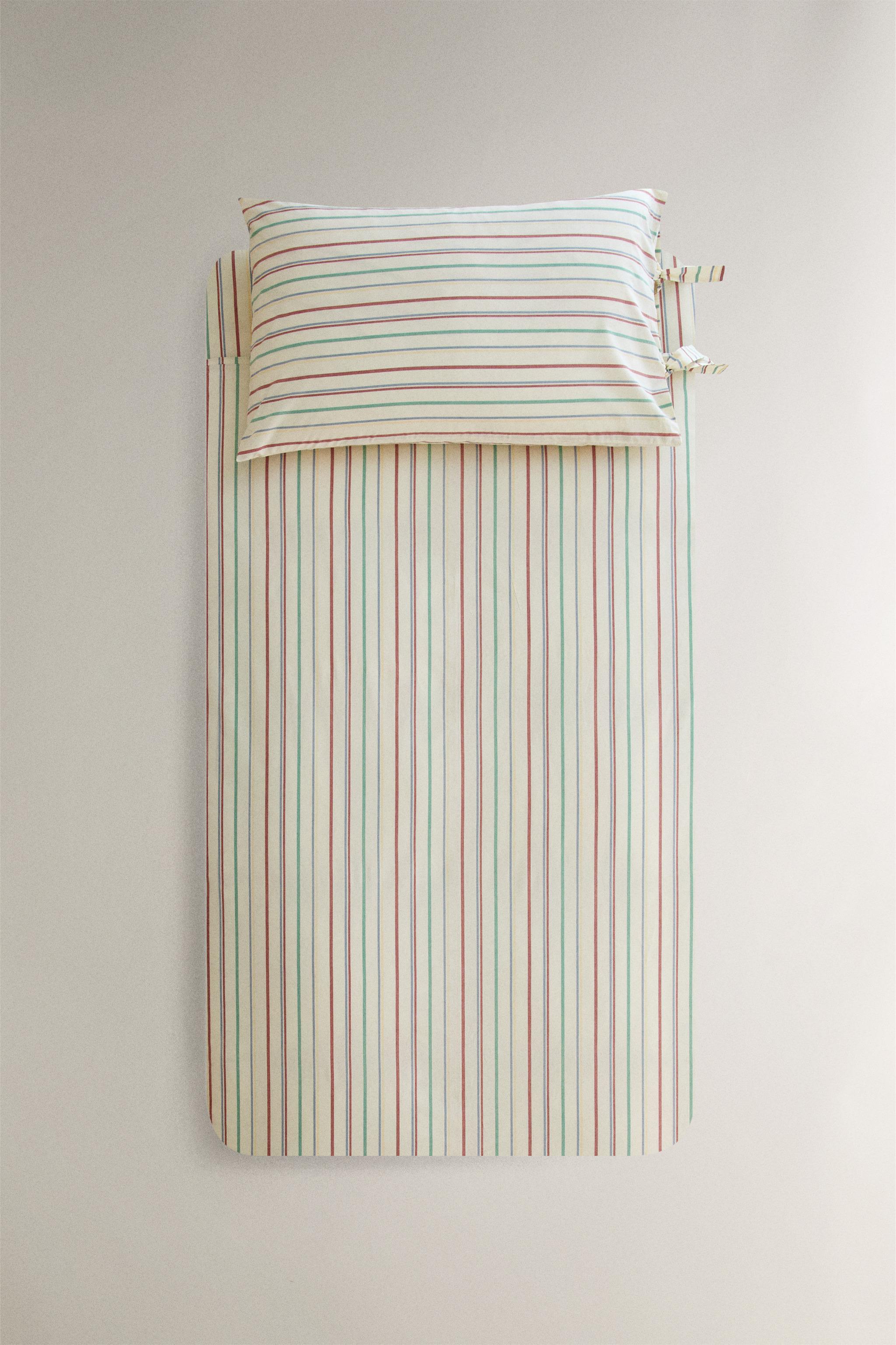 KIDS' MULTICOLORED STRIPED DUVET COVER