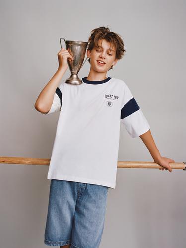 JOGGING T-SHIRT MET TEKST - Wit van Zara