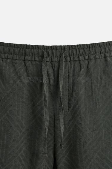 BERMUDA JACQUARD GÉOMÉTRIQUE - Kaki foncé de Zara - Image 7