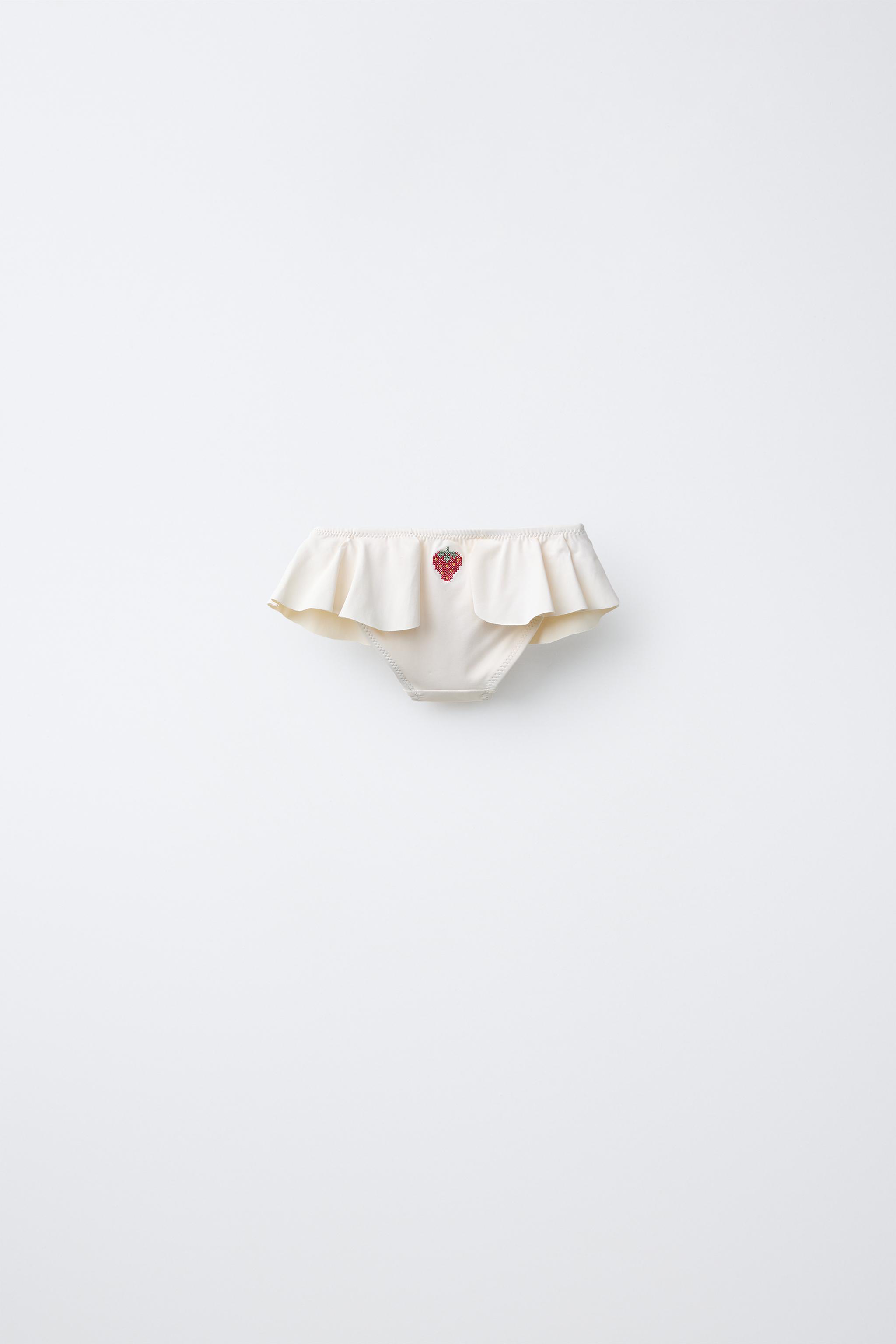 1-6 ANS/ LOT DE DEUX CULOTTES BAIN À VOLANTS ET FRAISES
