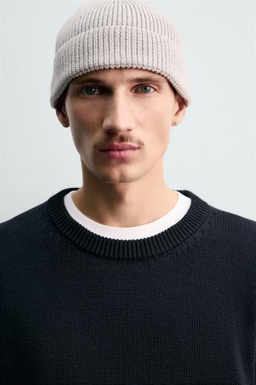 PULL REGULAR FIT EN COTON - Bleu marine foncé de Zara - Image 4