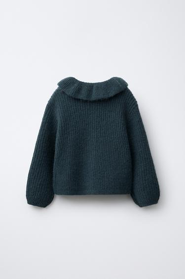 PETER PAN COLLAR CARDIGAN - Duck blue by Zara - Image 1