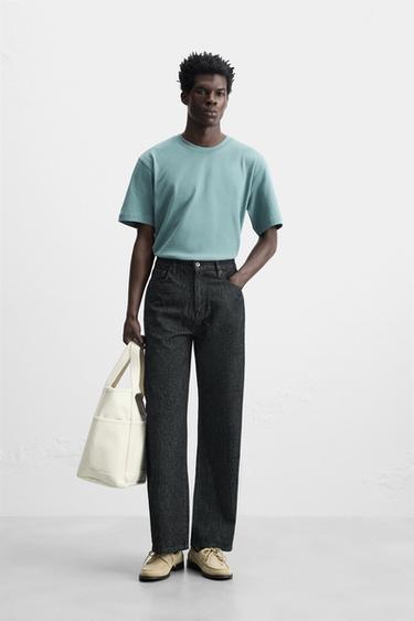 BASIC HEAVYWEIGHT T-SHIRT - Blue grey by Zara - Image 0